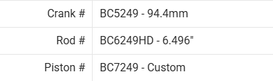 Nissan VR38DETT Stroker Kit - 94.4mm Stroke/ProHD Rods (H Beam with 7/16" bolts) - Balanced