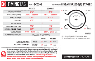 Nissan SR20DE(T) Stage 3 Camshafts - Race Spec