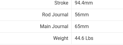Nissan VR38DETT Crankshaft - 4340 - 94.4mm Stroke, Self Balanced