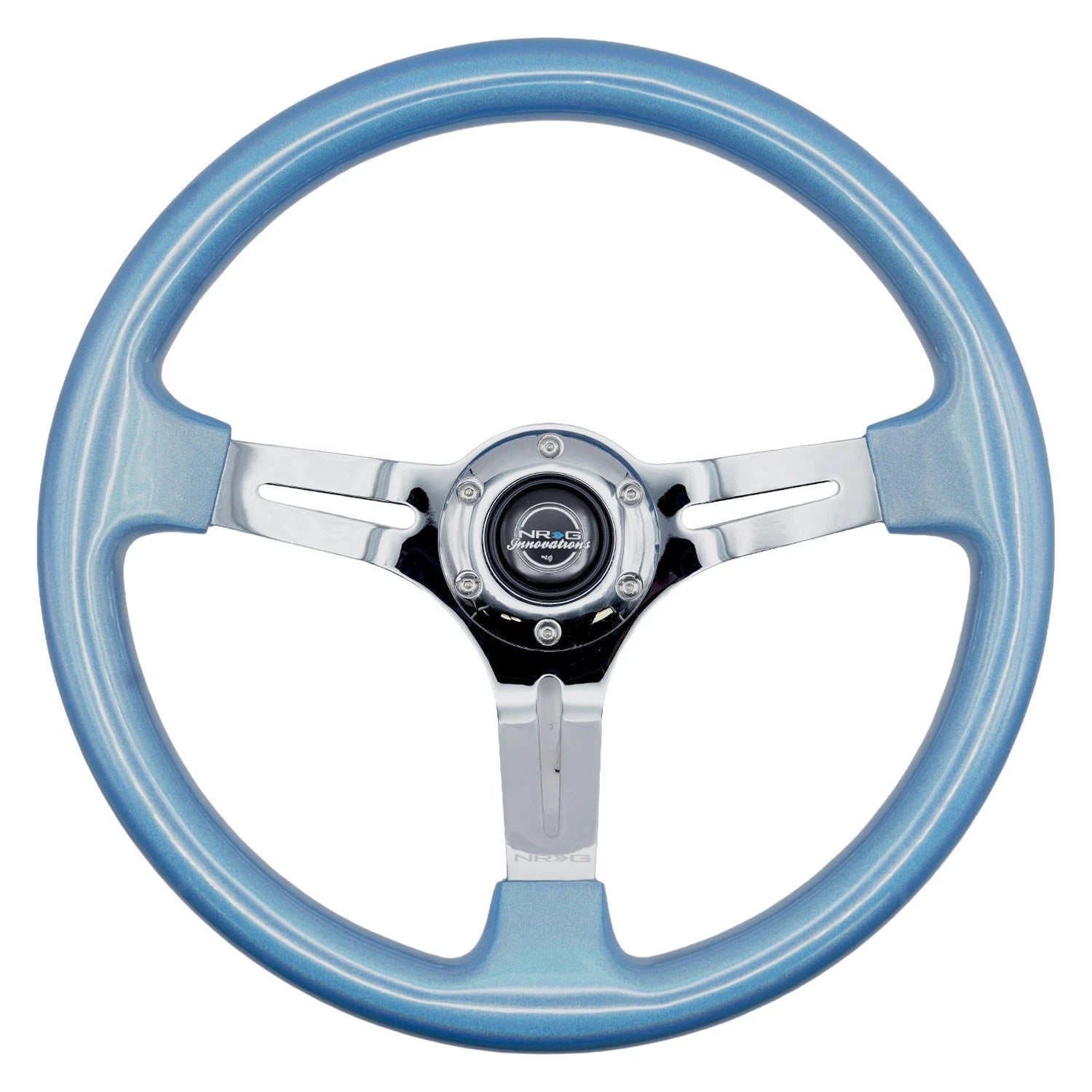 NRG CHROMATIC Wood Grain Wheel 350mm Chrome Spokes