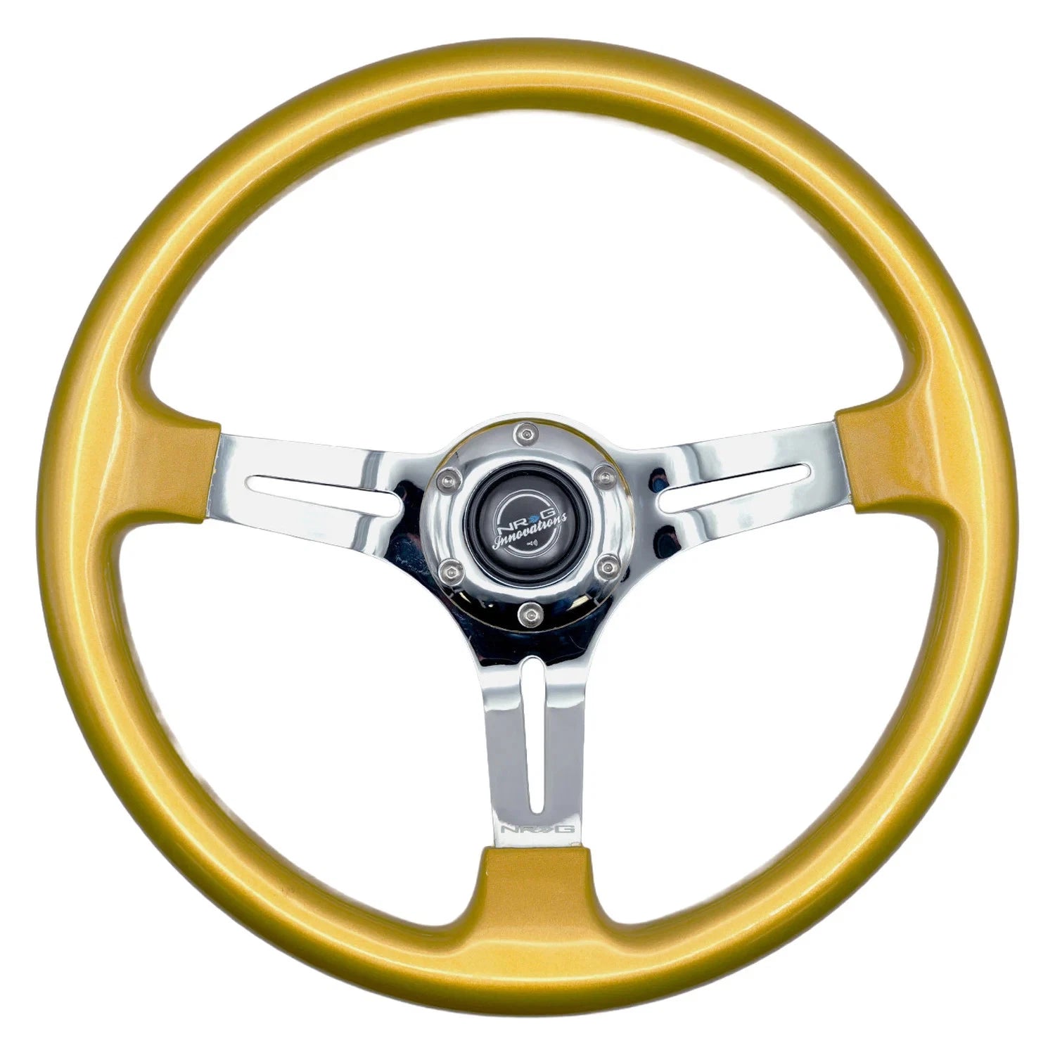 NRG CHROMATIC Wood Grain Wheel 350mm Chrome Spokes