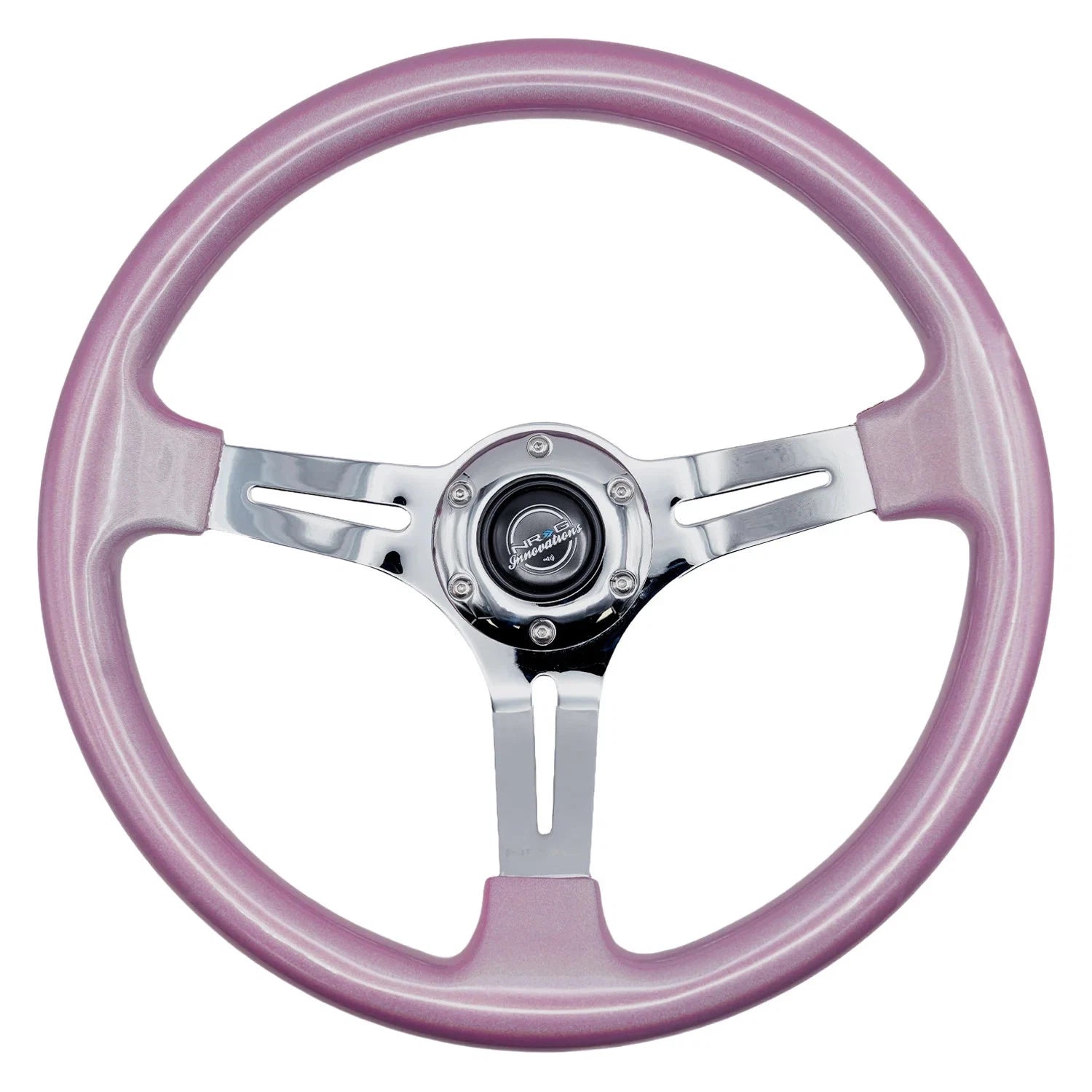 NRG CHROMATIC Wood Grain Wheel 350mm Chrome Spokes