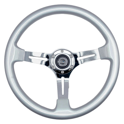 NRG CHROMATIC Wood Grain Wheel 350mm Chrome Spokes