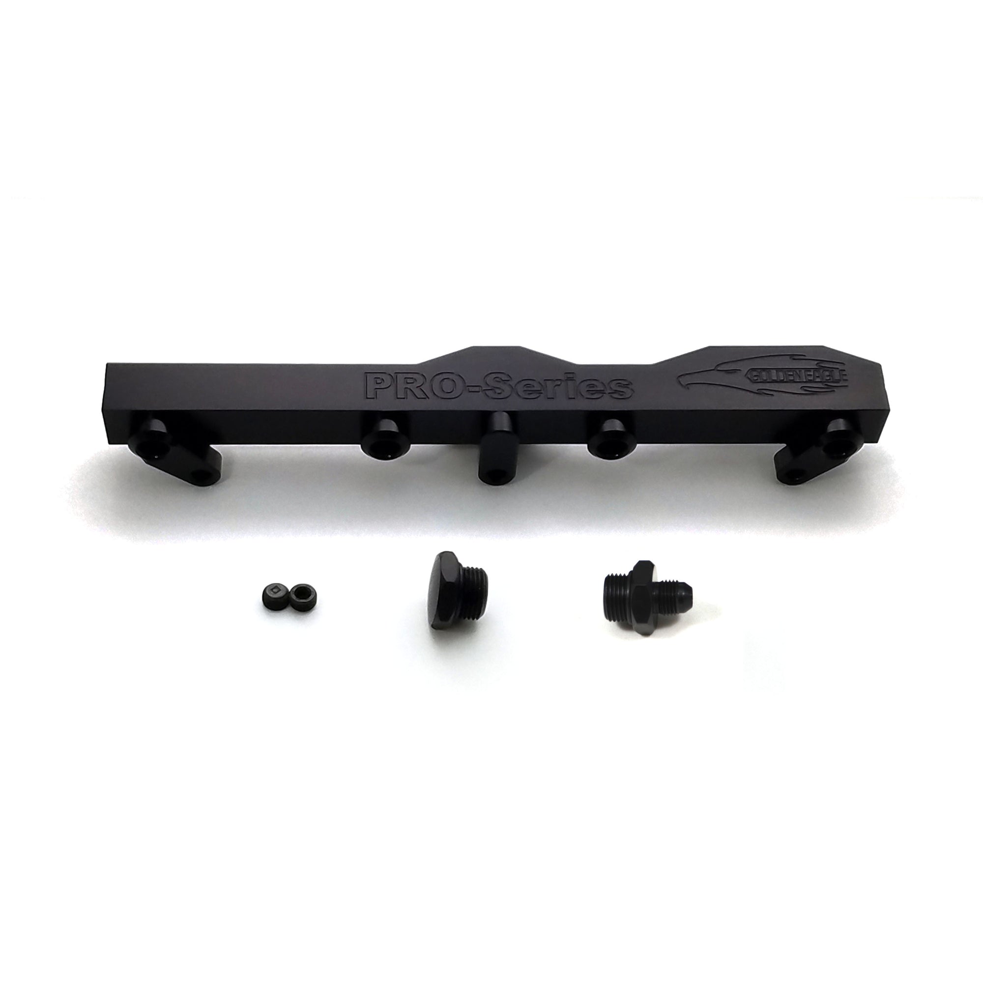 Honda / Acura B Series GEM Fuel Rails-Fuel Rails-Black-6AN Fitting + 3/4 Boss Plug-GoldenEagleMfg