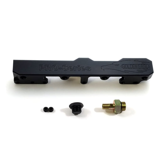 Honda Civic D Series GEM Fuel Rails-Fuel Rails-Black-OEM Banjo Fitting + 3/4 Boss Plug-GoldenEagleMfg