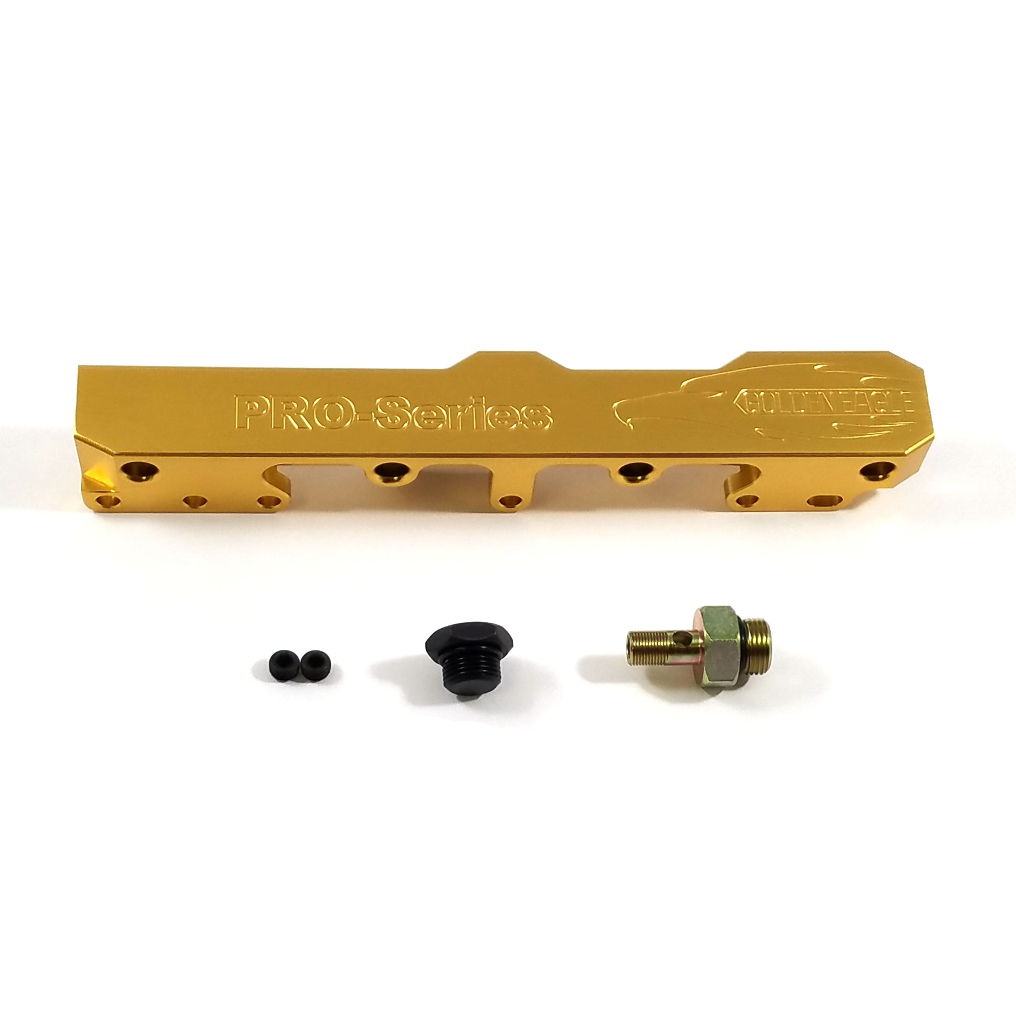 Honda Civic D Series GEM Fuel Rails-Fuel Rails-Gold-OEM Banjo Fitting + 3/4 Boss Plug-GoldenEagleMfg
