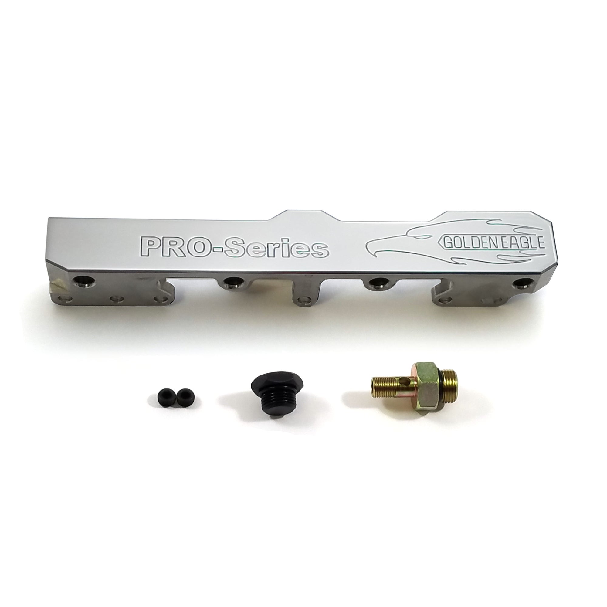 Honda Civic D Series GEM Fuel Rails-Fuel Rails-Polished-OEM Banjo Fitting + 3/4 Boss Plug-GoldenEagleMfg