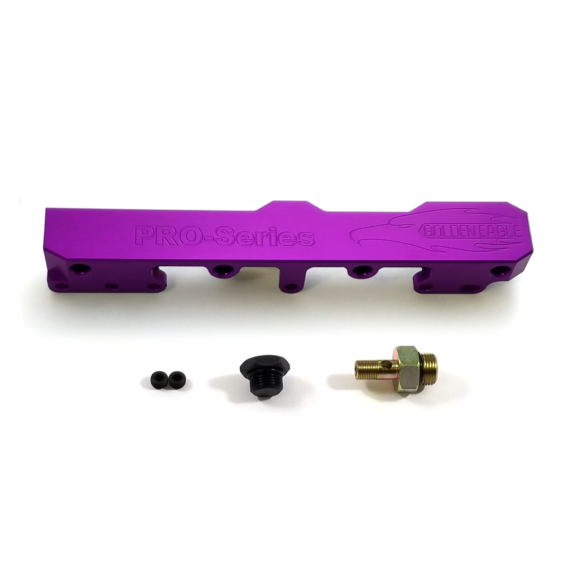Honda Civic D Series GEM Fuel Rails-Fuel Rails-Purple-OEM Banjo Fitting + 3/4 Boss Plug-GoldenEagleMfg