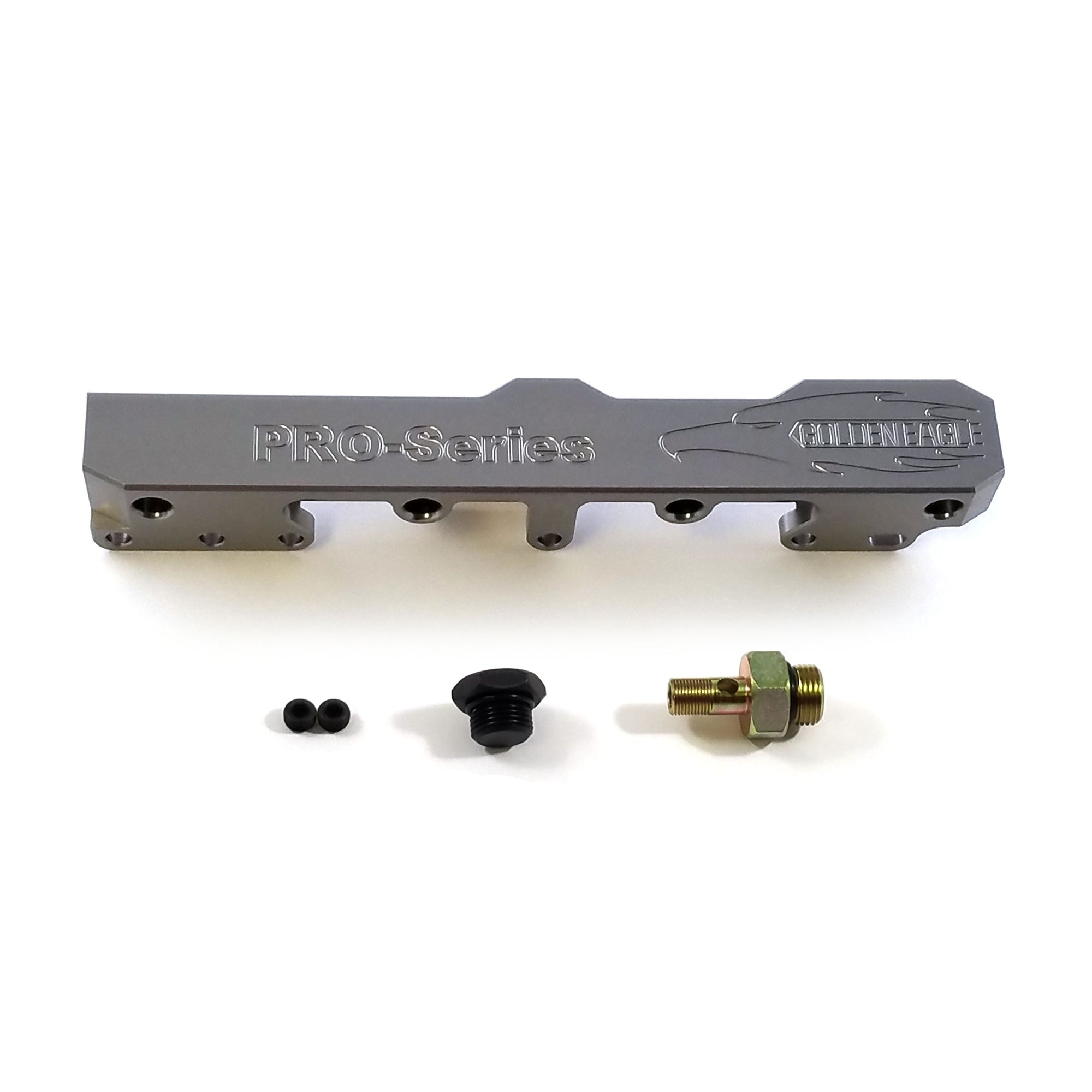 Honda Civic D Series GEM Fuel Rails-Fuel Rails-Titanium-OEM Banjo Fitting + 3/4 Boss Plug-GoldenEagleMfg