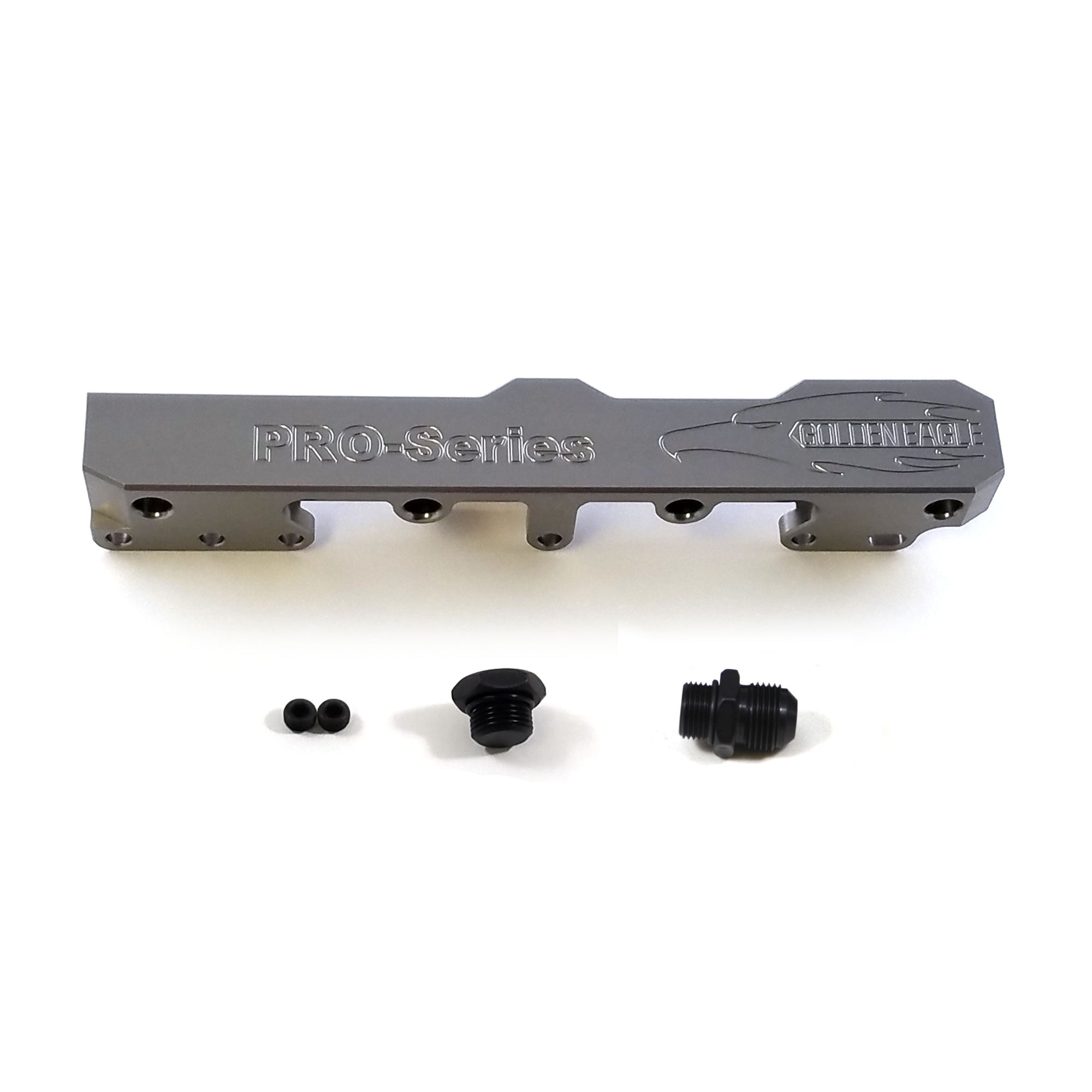 Honda Civic D Series GEM Fuel Rails-Fuel Rails-Black-OEM Banjo Fitting + 3/4 Boss Plug-GoldenEagleMfg