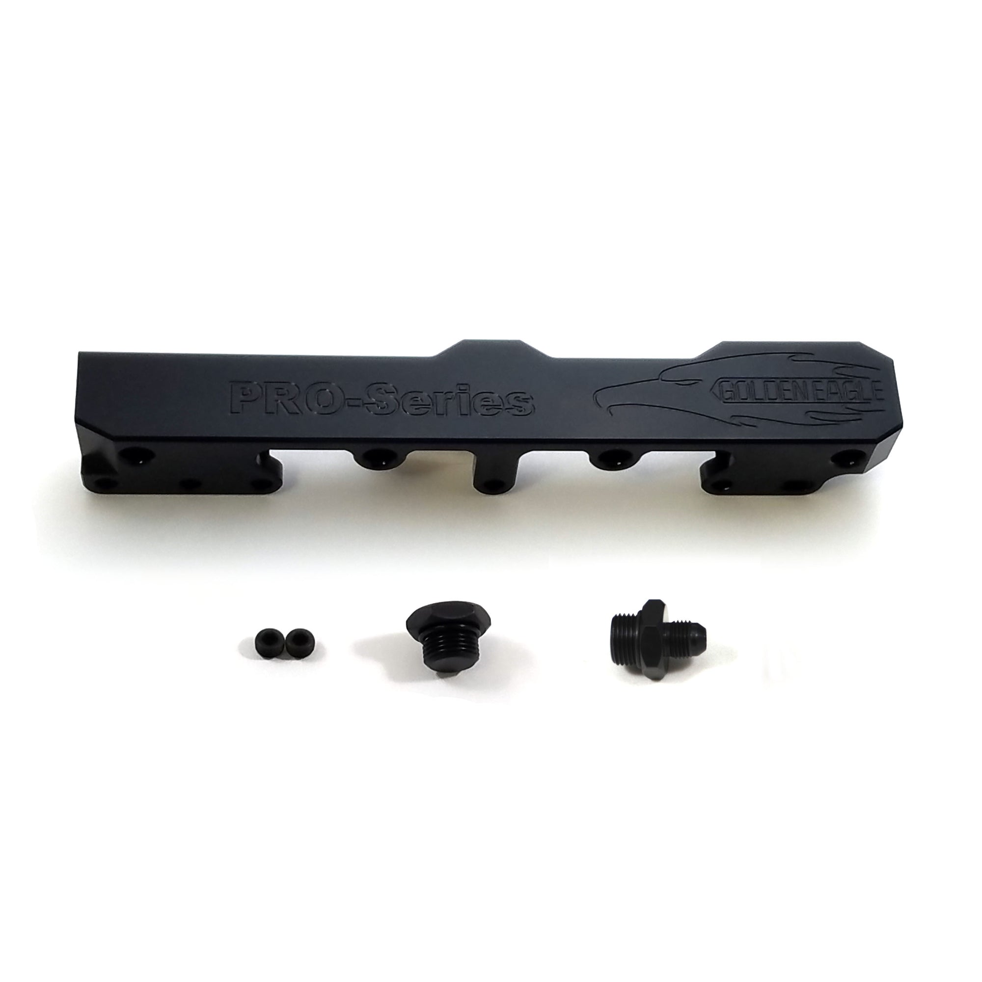 Honda Civic D Series GEM Fuel Rails-Fuel Rails-Black-6AN Fitting + 3/4 Boss Plug-GoldenEagleMfg