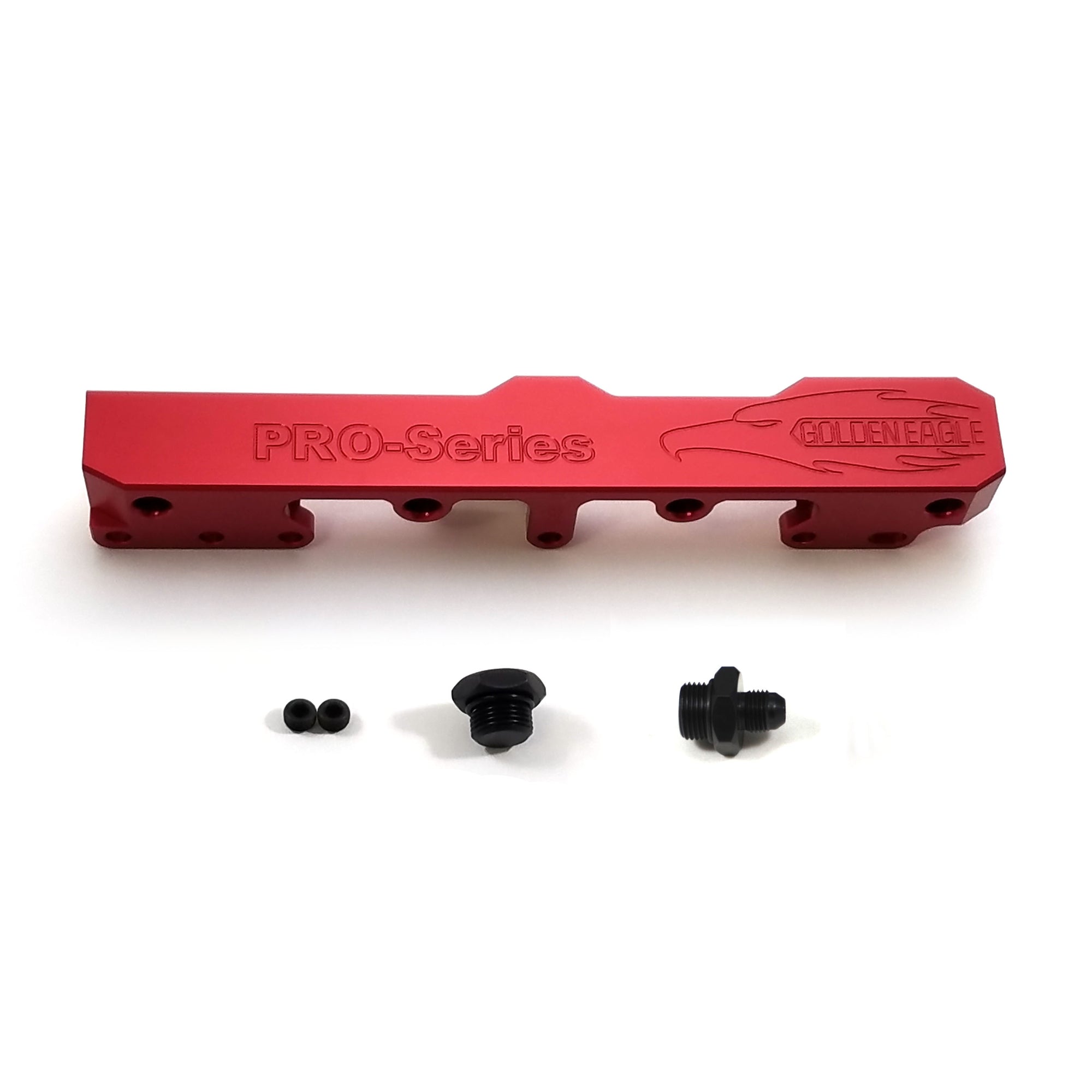 Honda Civic D Series GEM Fuel Rails-Fuel Rails-Red-6AN Fitting + 3/4 Boss Plug-GoldenEagleMfg