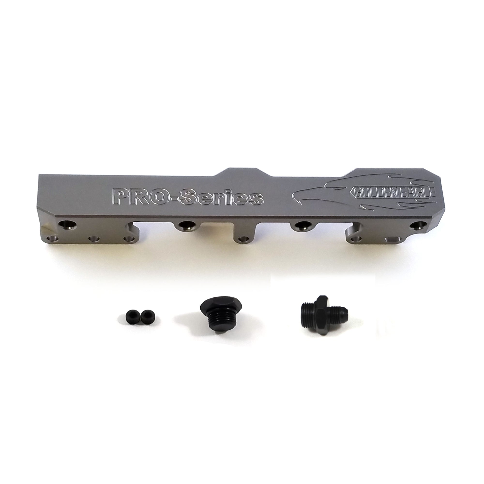 Honda Civic D Series GEM Fuel Rails-Fuel Rails-Black-OEM Banjo Fitting + 3/4 Boss Plug-GoldenEagleMfg