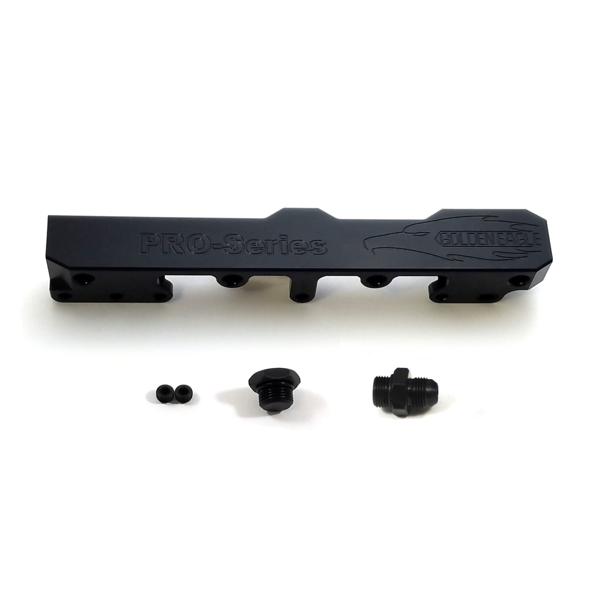 Honda Civic D Series GEM Fuel Rails-Fuel Rails-Black-8AN Fitting + 3/4 Boss Plug-GoldenEagleMfg