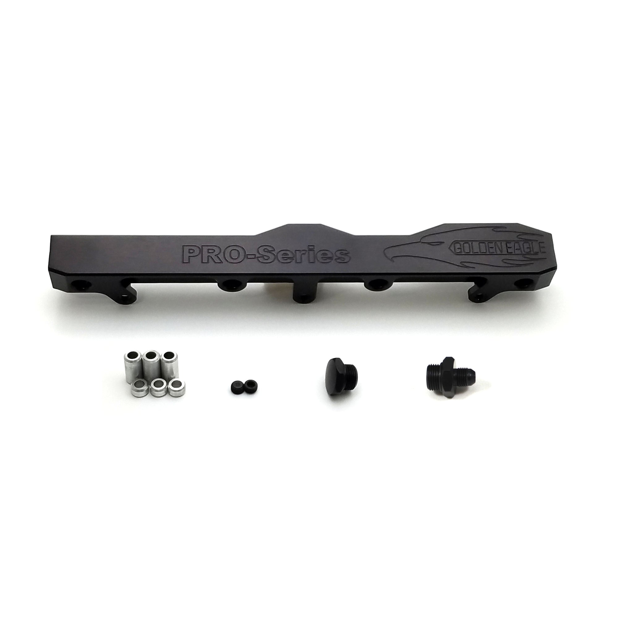 Honda Prelude H Series GEM Fuel Rail-Fuel Rails-Black-6AN Fitting + 3/4 Boss Plug-GoldenEagleMfg