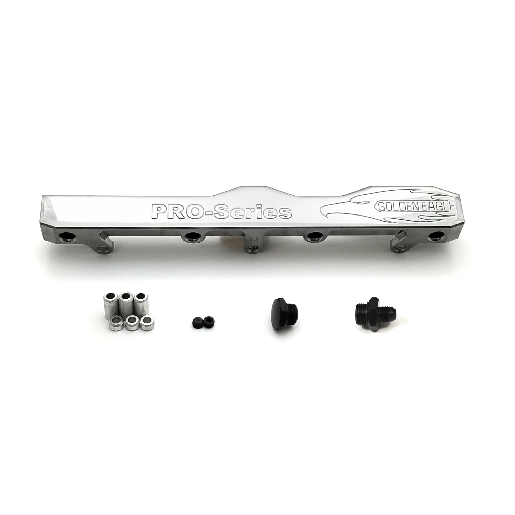 Honda Prelude H Series GEM Fuel Rail-Fuel Rails-Polished-6AN Fitting + 3/4 Boss Plug-GoldenEagleMfg