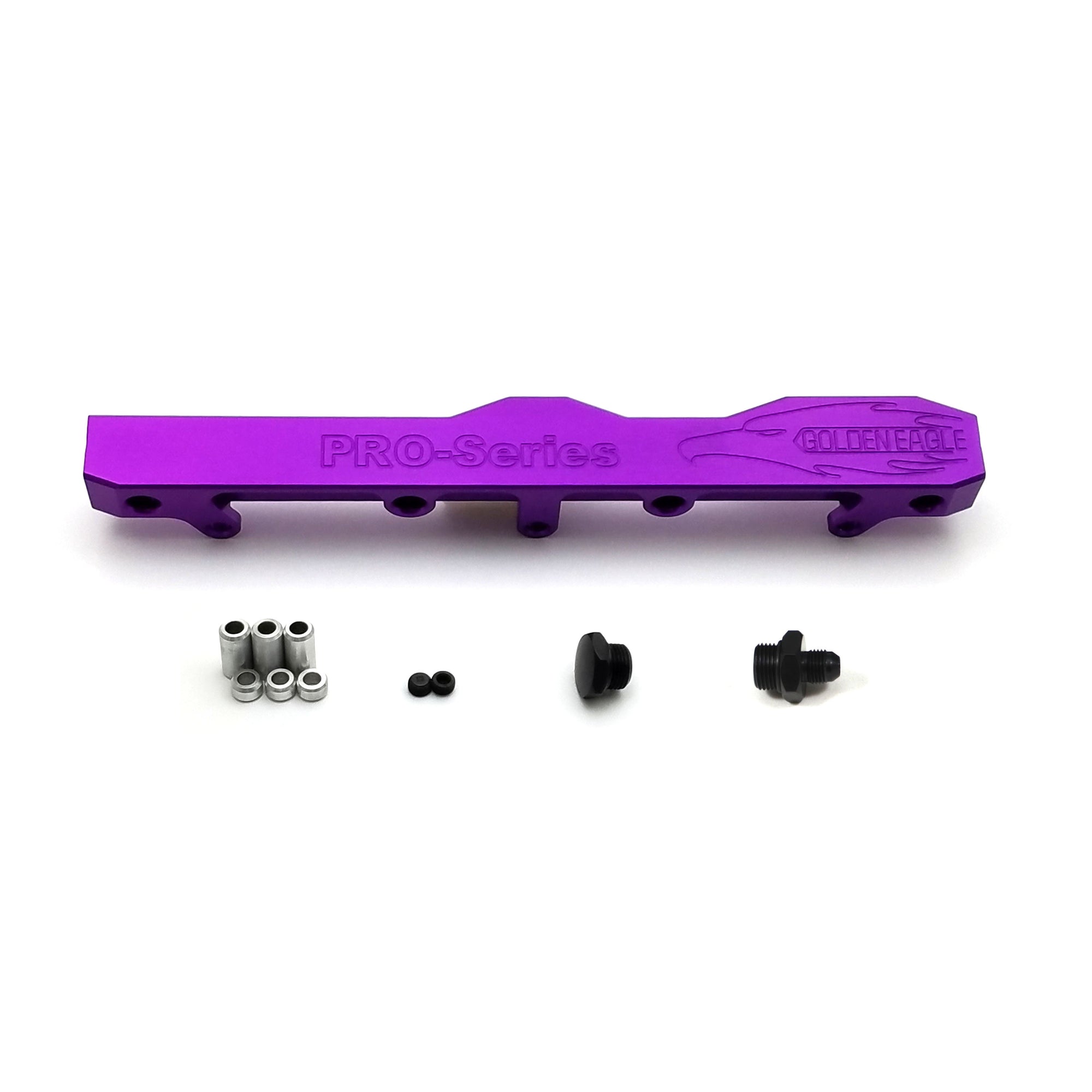 Honda Prelude H Series GEM Fuel Rail-Fuel Rails-Purple-6AN Fitting + 3/4 Boss Plug-GoldenEagleMfg