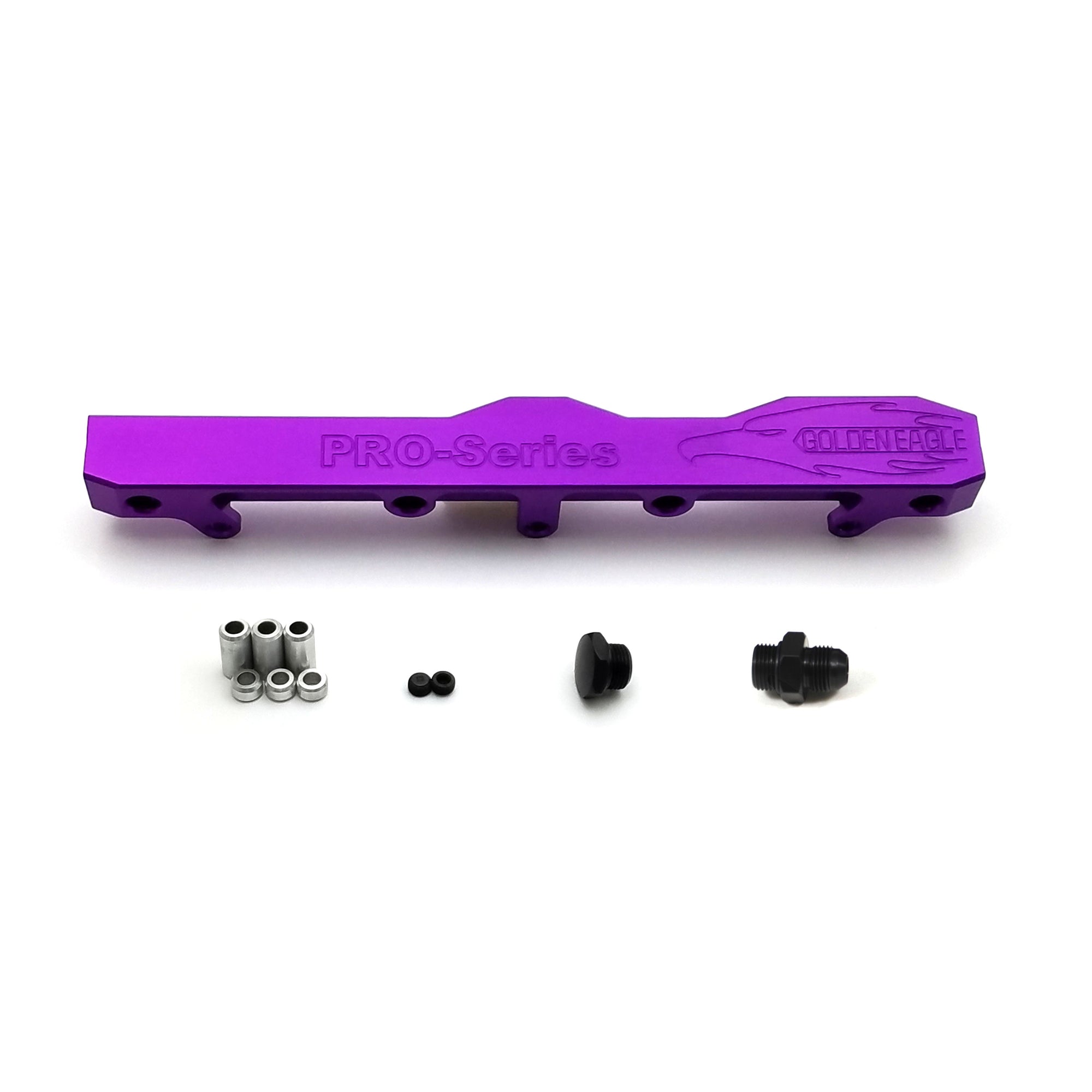 Honda Prelude H Series GEM Fuel Rail-Fuel Rails-Purple-8AN Fitting + 3/4 Boss Plug-GoldenEagleMfg