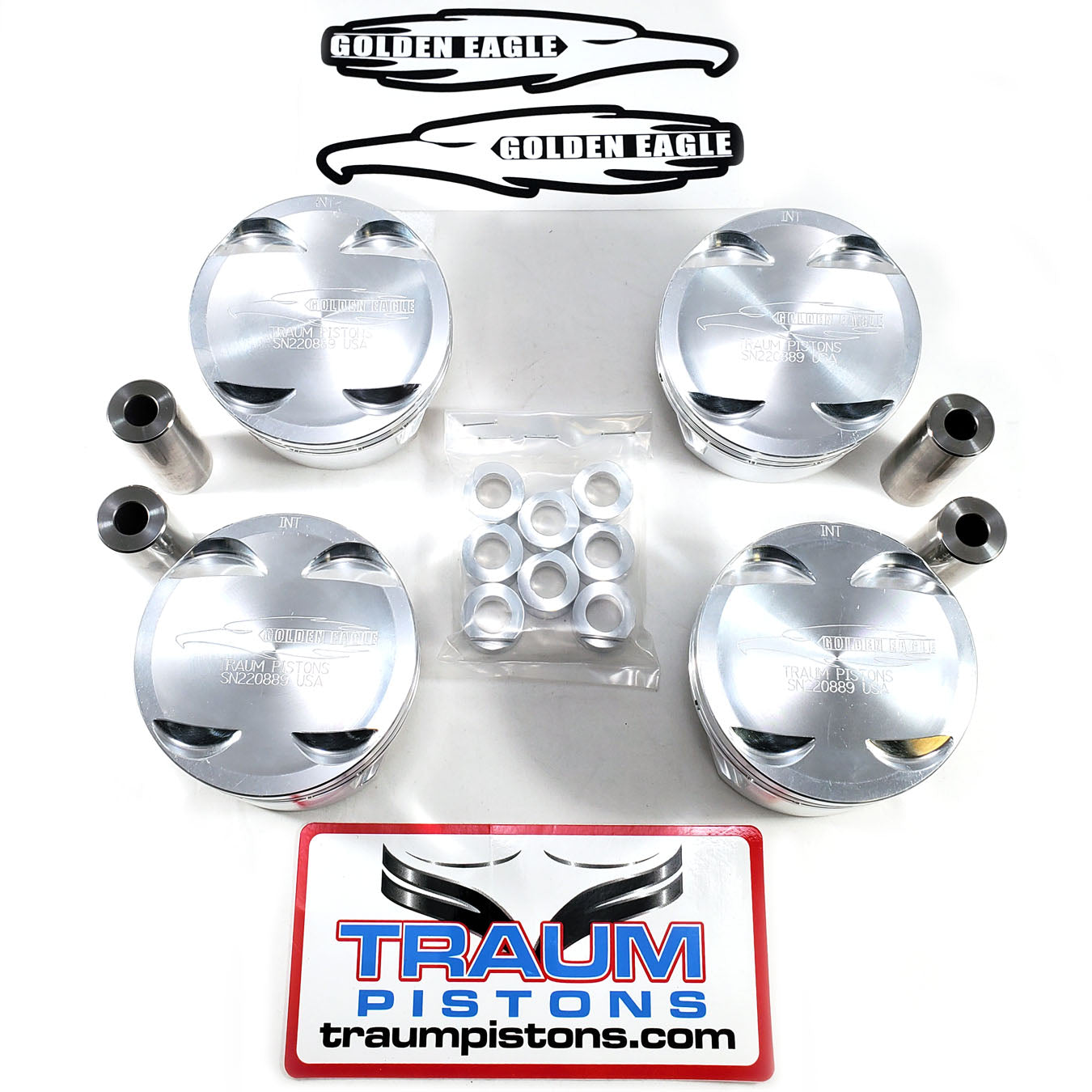 Traum G.E. Spec Flat Top Pistons B Series 84mm Bore, 10.2:1  fits Sleeved B18/B20 Block w/B16A or B18C Head