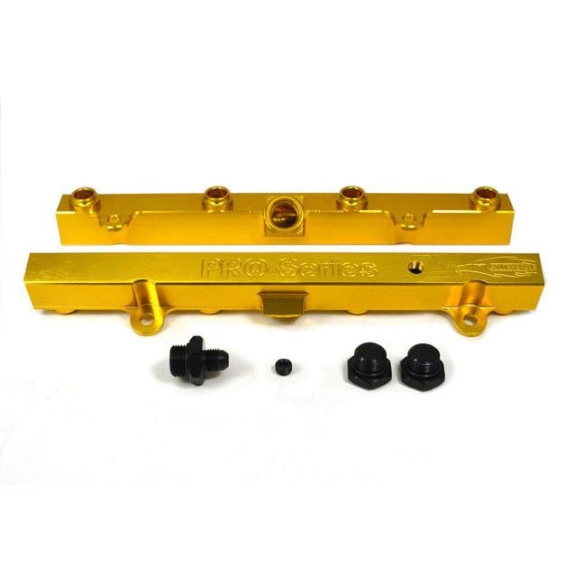 TRI-FLOW K20/K24 Fuel Rail-Fuel Rails-Gold-3/4 Boss to AN-6 1pc & 3/4 Boss Plug 2pc-GoldenEagleMfg